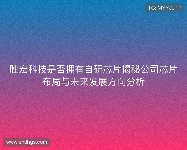 胜宏科技是否拥有自研芯片揭秘公司芯片布局与未来发展方向分析