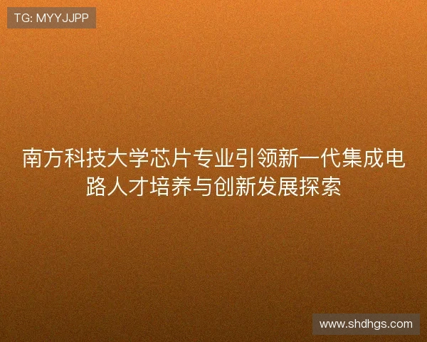 南方科技大学芯片专业引领新一代集成电路人才培养与创新发展探索 南方科技大学芯片专业引领新一代集成电路人才培养与创新发展探索